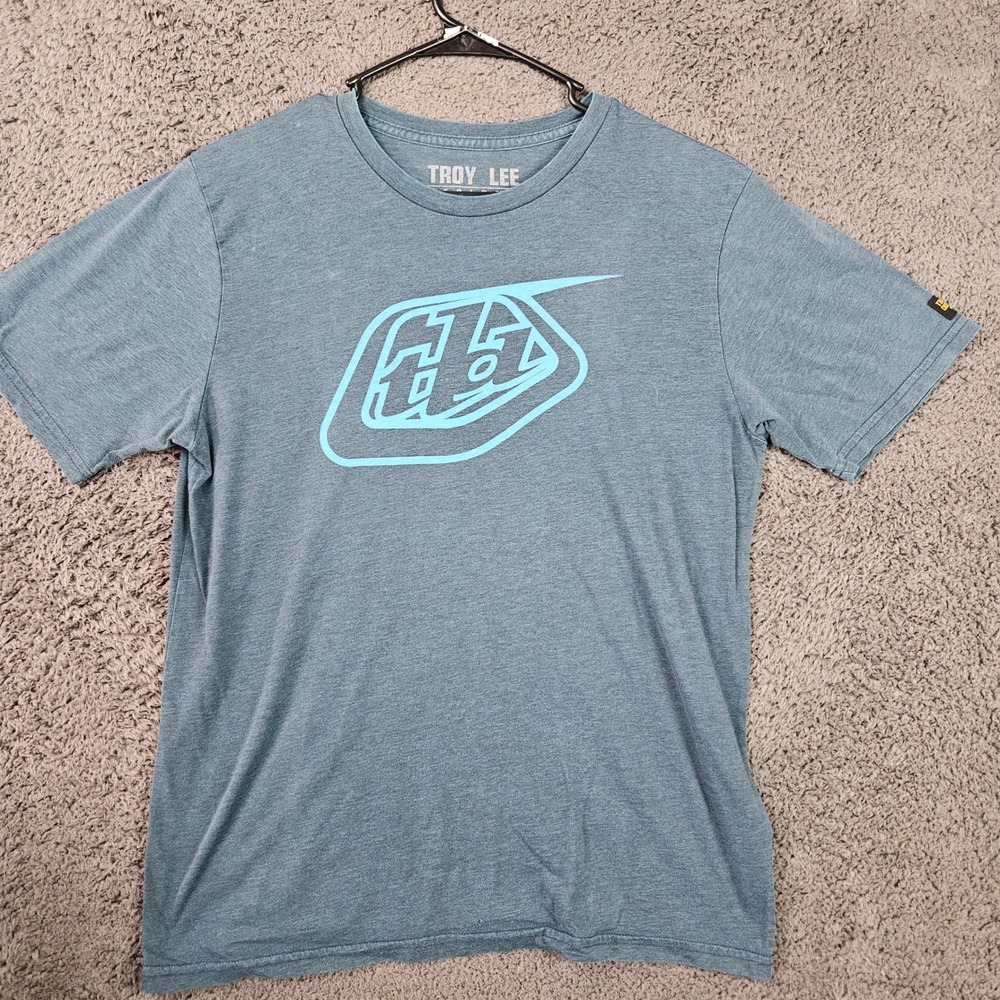 Troy Lee Designs T‎ Shirt Mens Medium Blue Logo Graphic Short Sleeve Tee